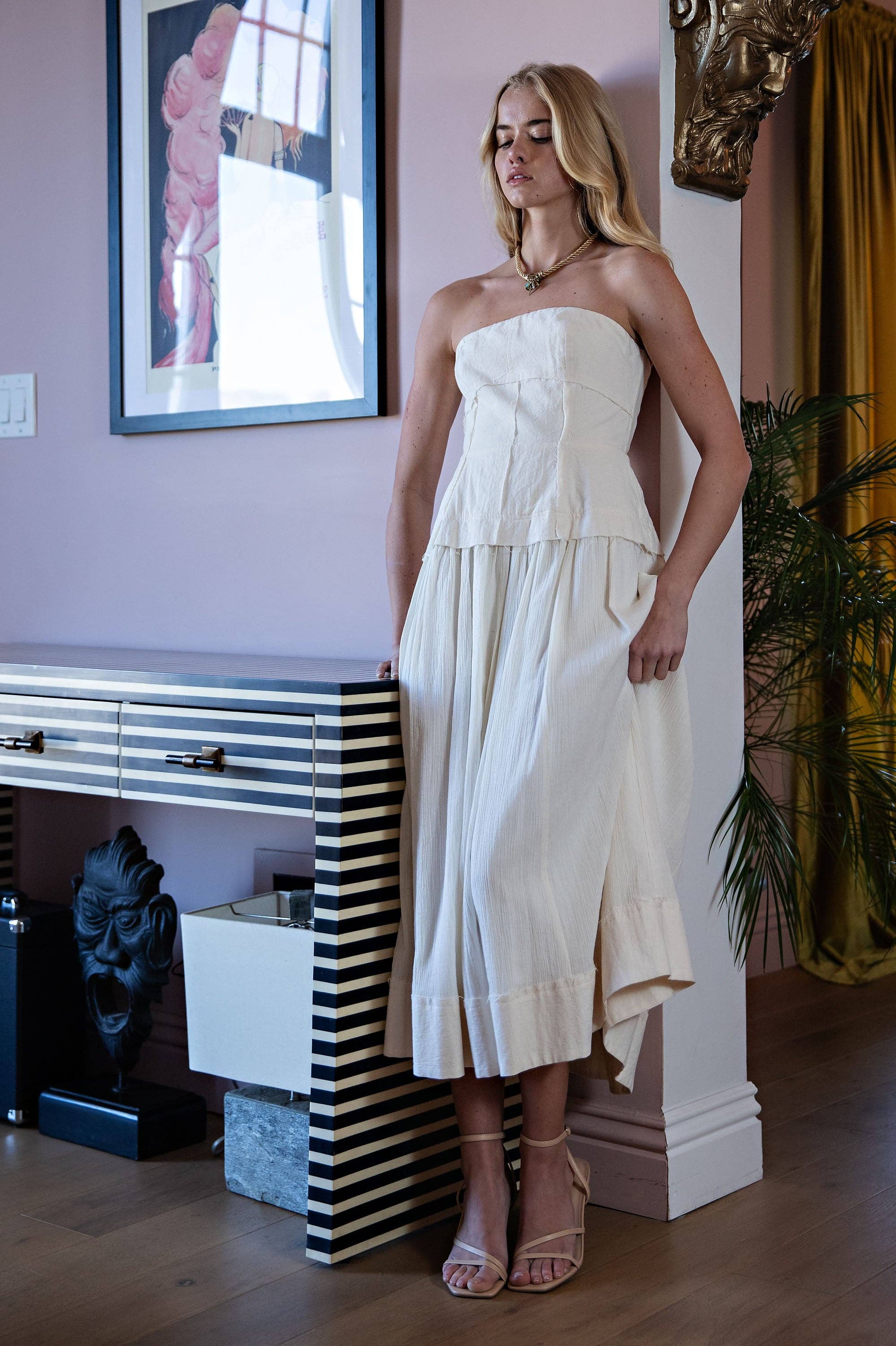 Strapless Midi Dress