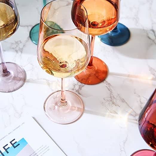 Colored Wine Glasses Pastel - Set of 6