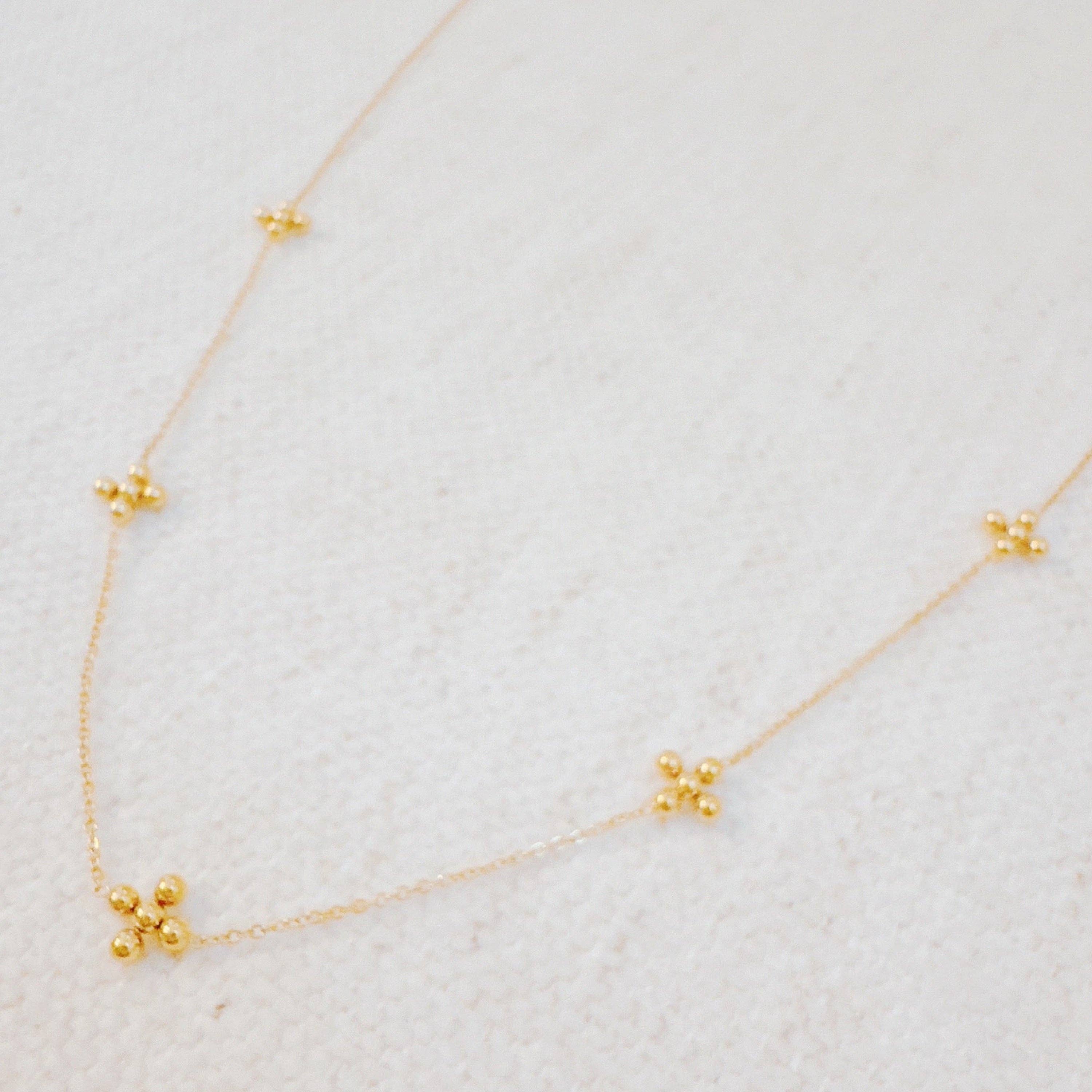 Dot Dot Golden Cross Necklace
