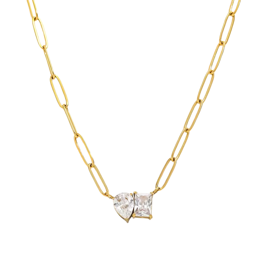 Roamie Paperclip Chain & Crystal Necklace