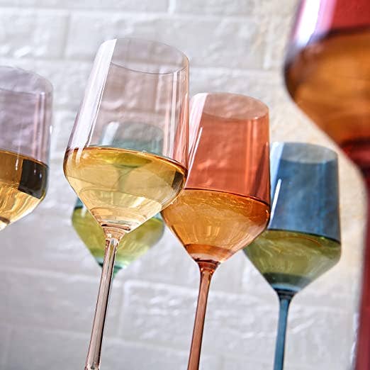 Colored Wine Glasses Pastel - Set of 6