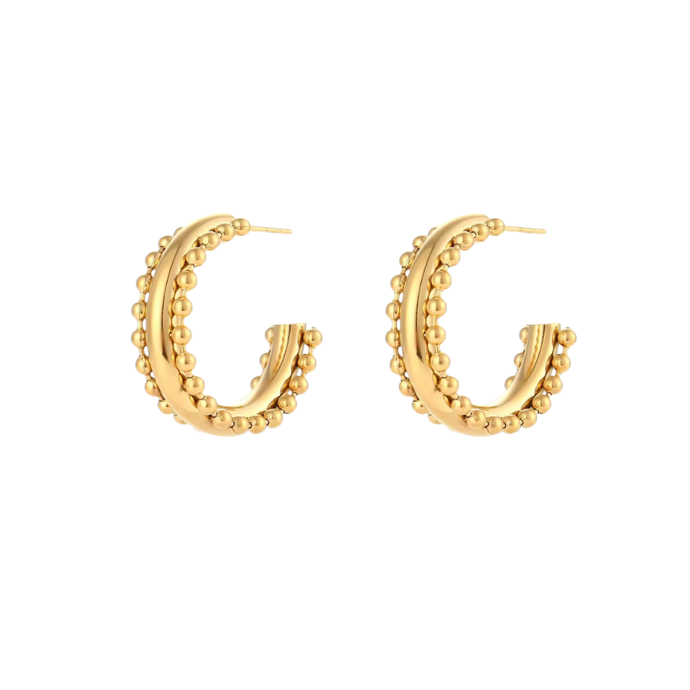 Genevieve Beaded Hoop Earrings