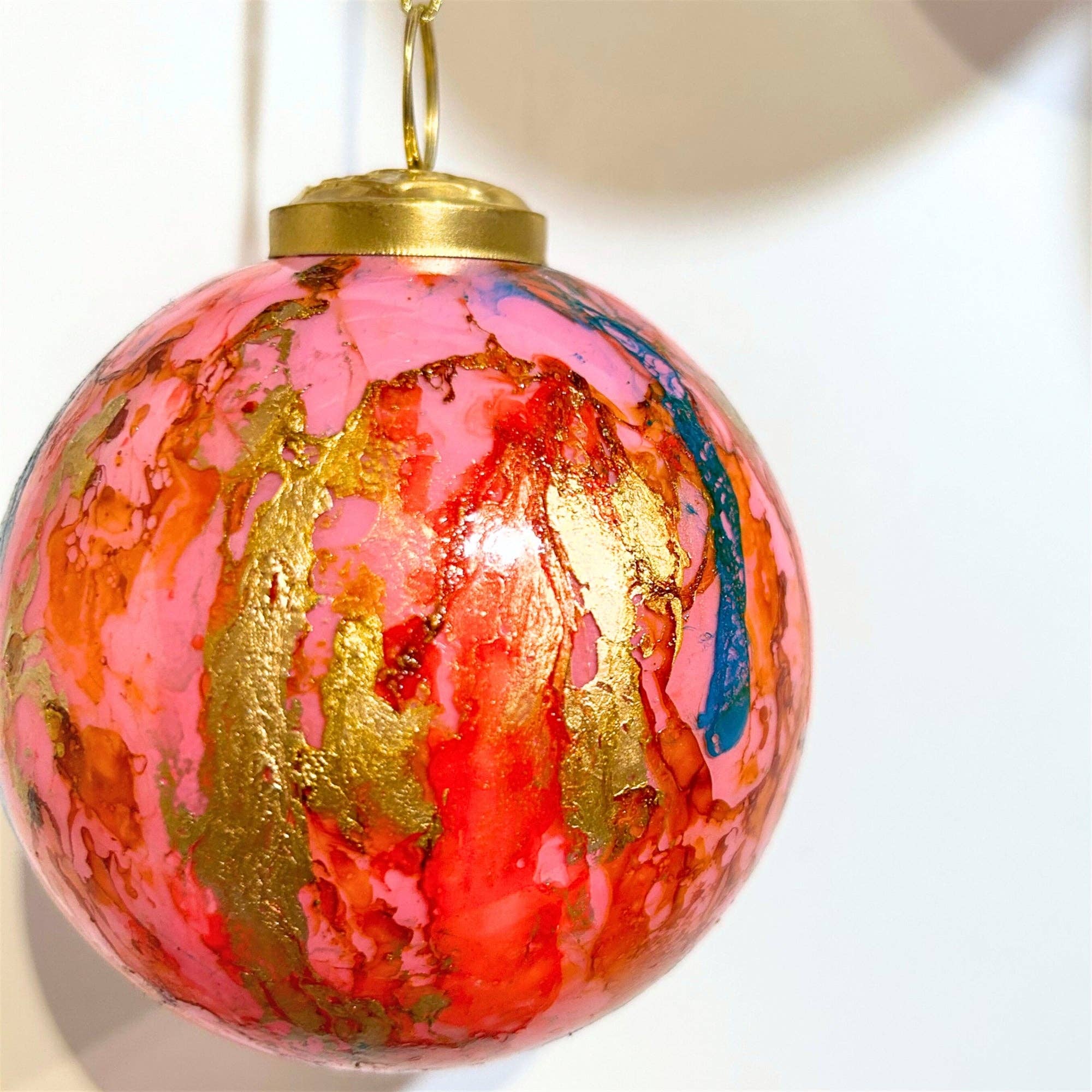 Large Watercolor Glass Ball Ornament