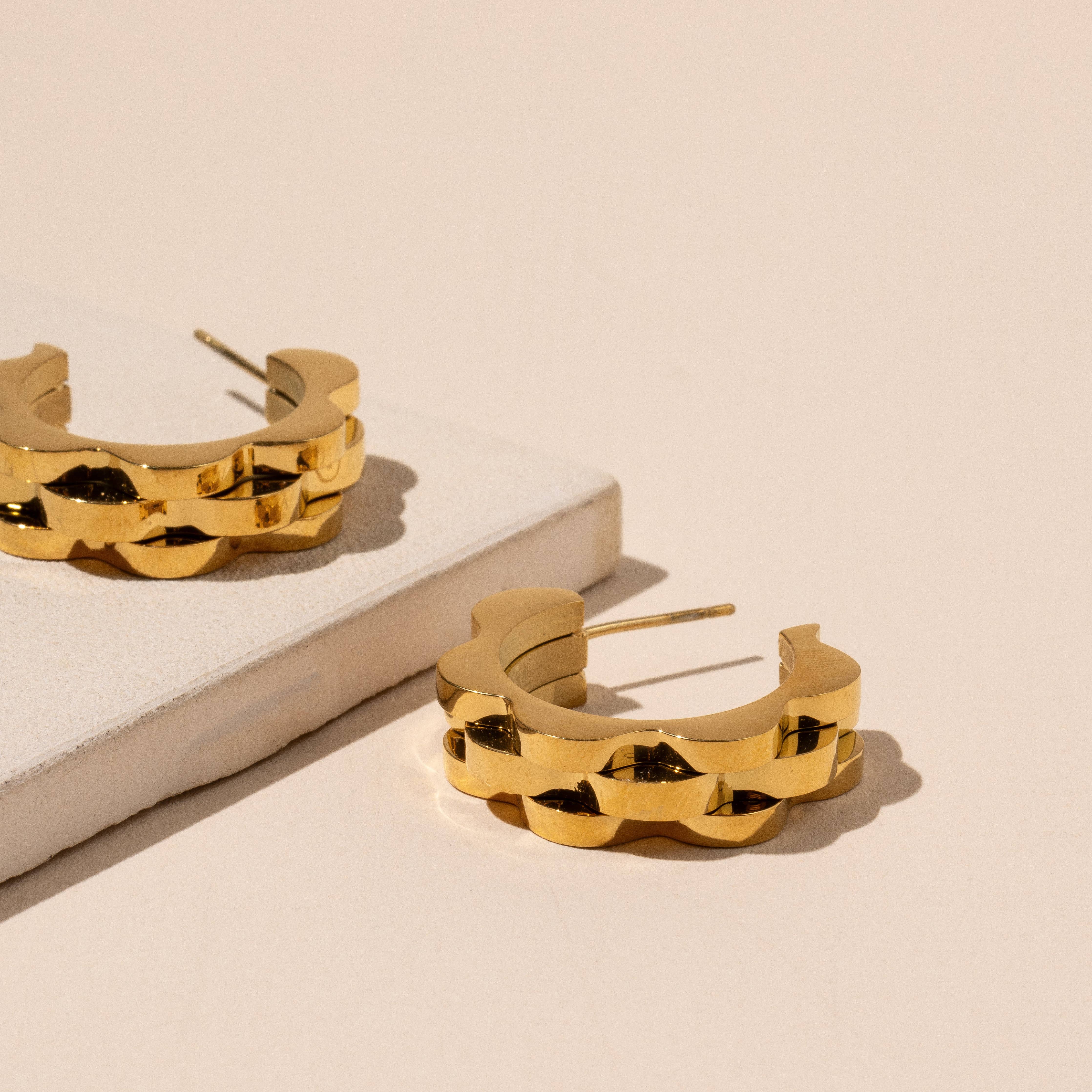 Chain Link Statement Hoop Earrings