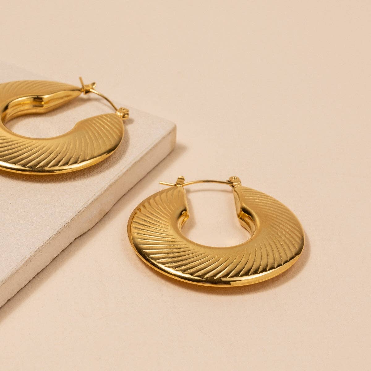 Wave Hoop Earrings