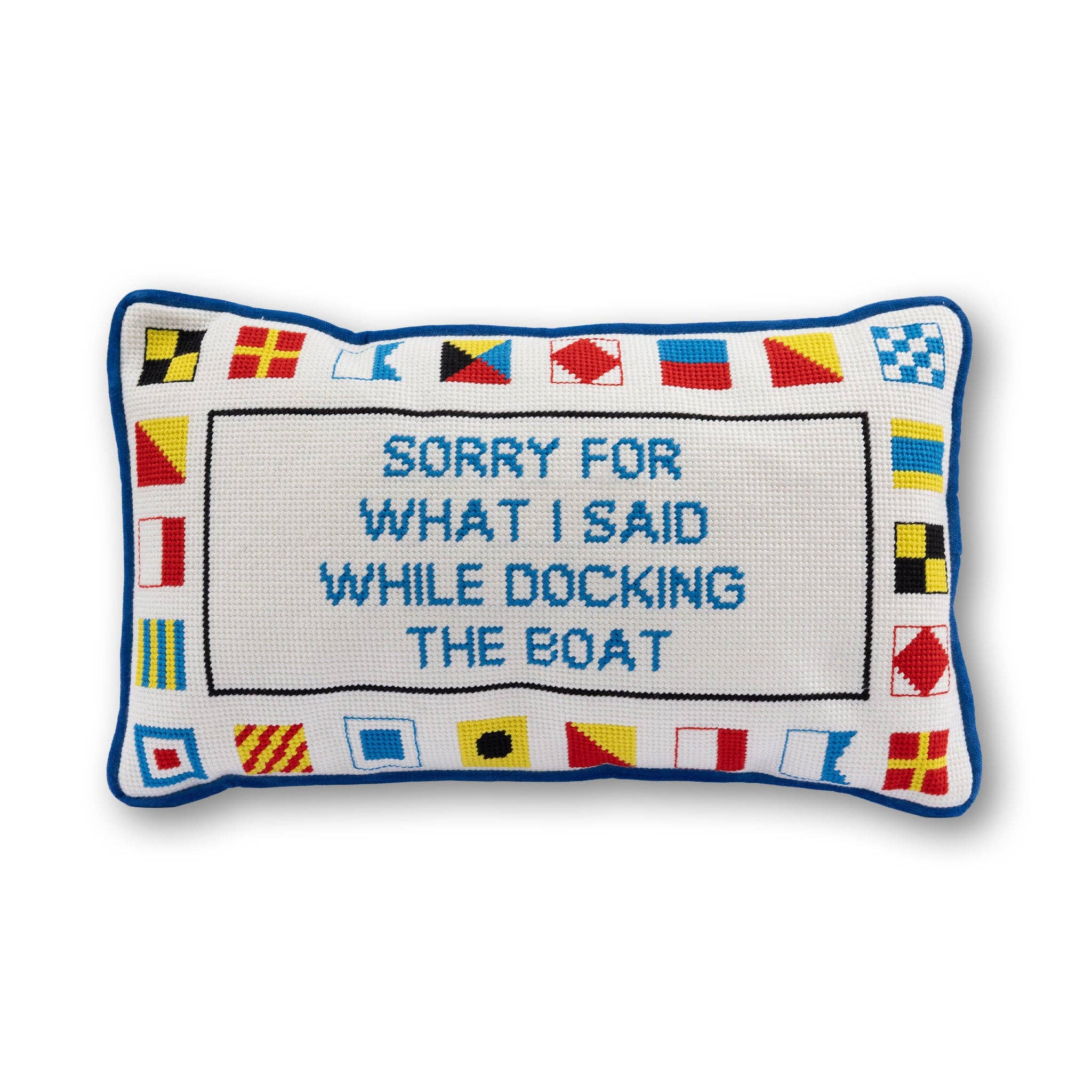 Docking The Boat Needlepoint Pillow
