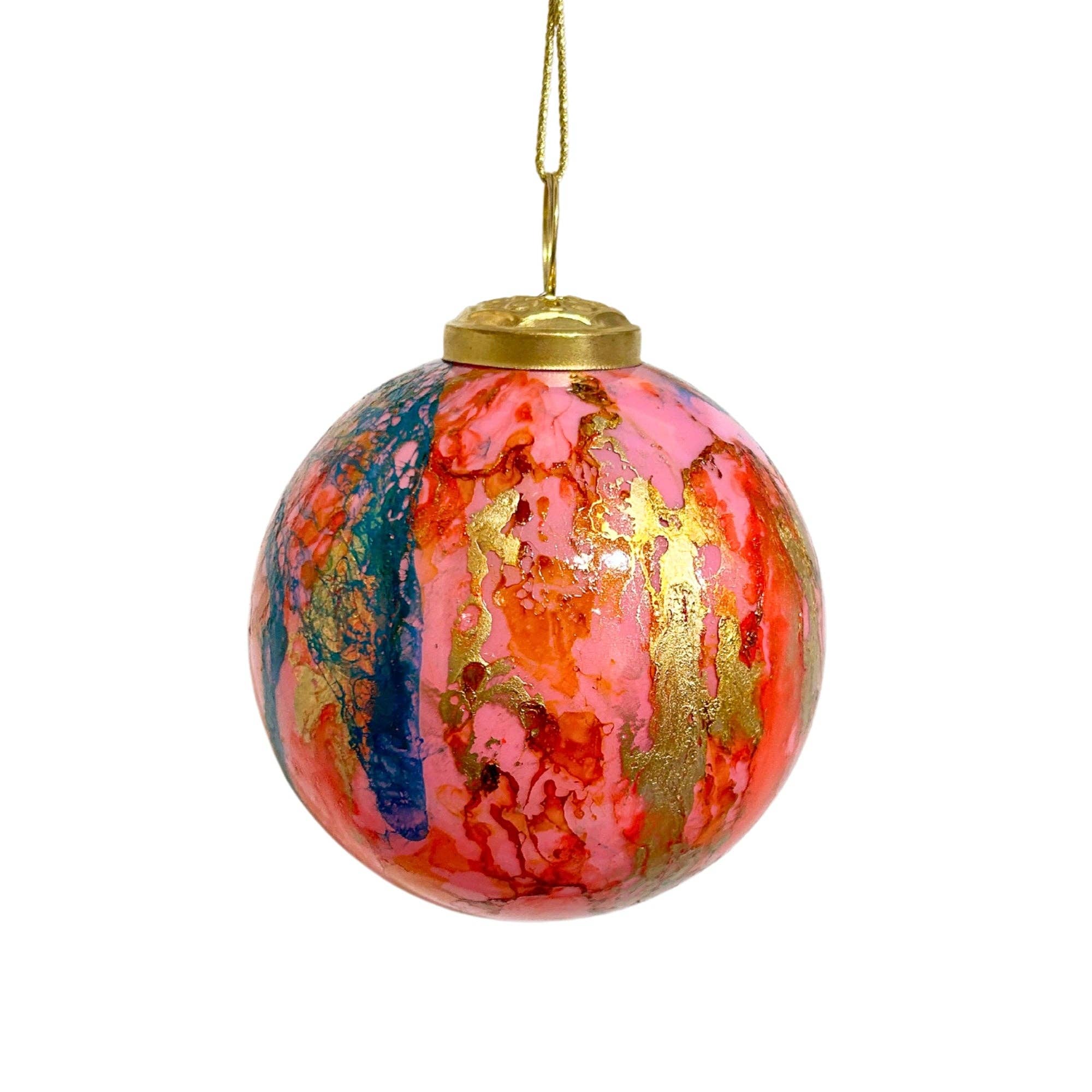 Large Watercolor Glass Ball Ornament