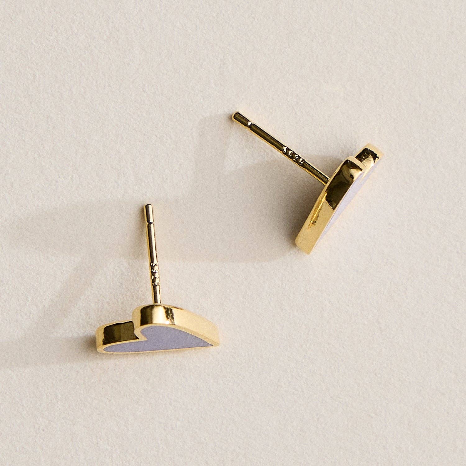 Enamel Heart Stud Earrings: Black