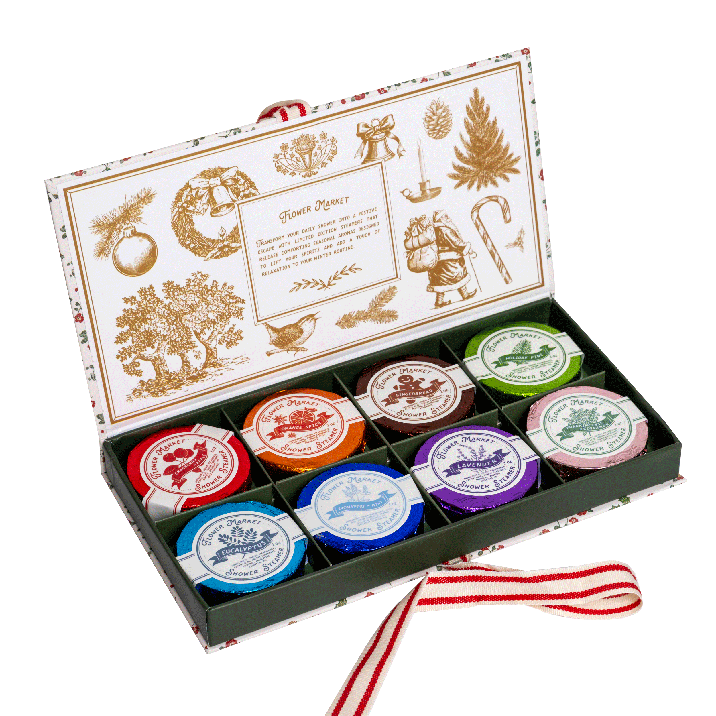Holiday Shower Steamers 8-Pack | Spa Aromatherapy Gift Set
