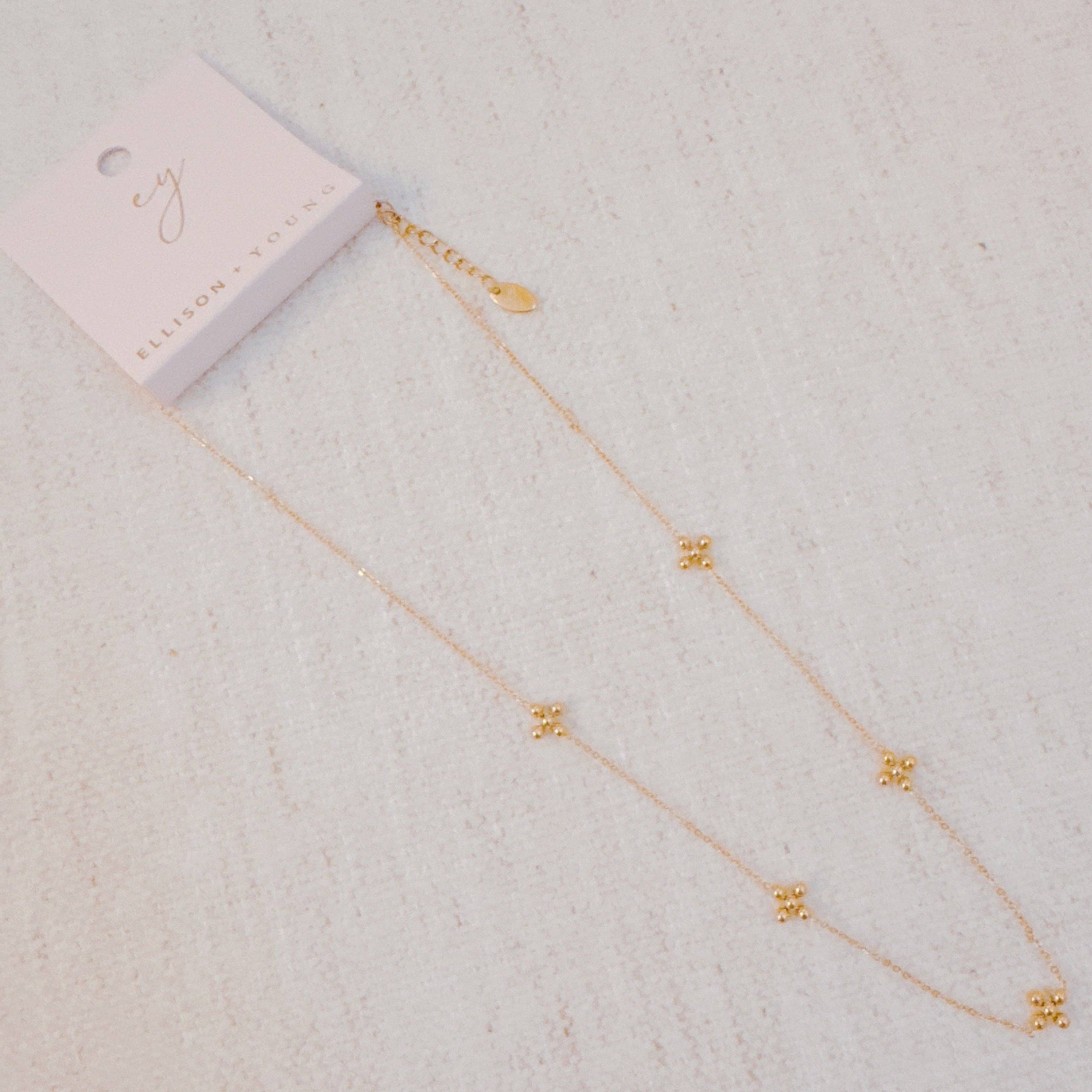 Dot Dot Golden Cross Necklace