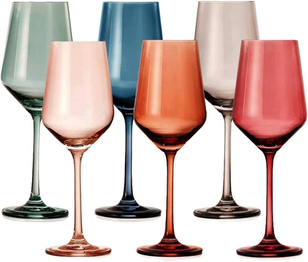 Colored Wine Glasses Pastel - Set of 6
